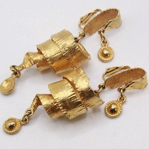 FRENCH COUTURE MODERNIST SPIRAL RUNWAY EARRINGS